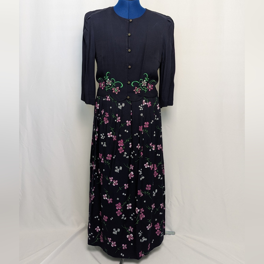 Periwinkle by Barlow Black Floral Long Sleeve Dress